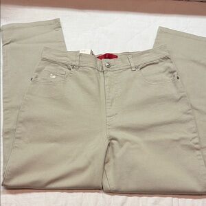 Gloria Vanderbilt Amanda Women's Classic Fit Tapered Leg Jeans NWT 14P Khaki Tan